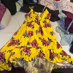Yellow flowery dress